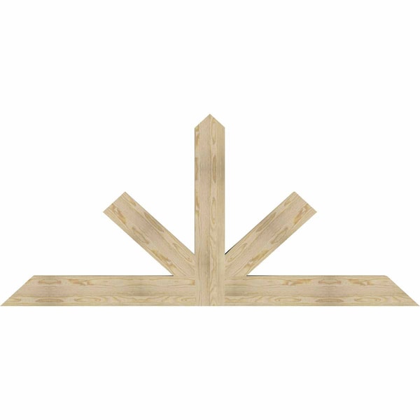 Ekena Millwork Saratoga Rough Sawn Timber Gable Bracket, Douglas Fir, 84"W x 38"H x 4"D x 6"F, 11/12 Pitch GBW084X38X0406SAR00RDF - main